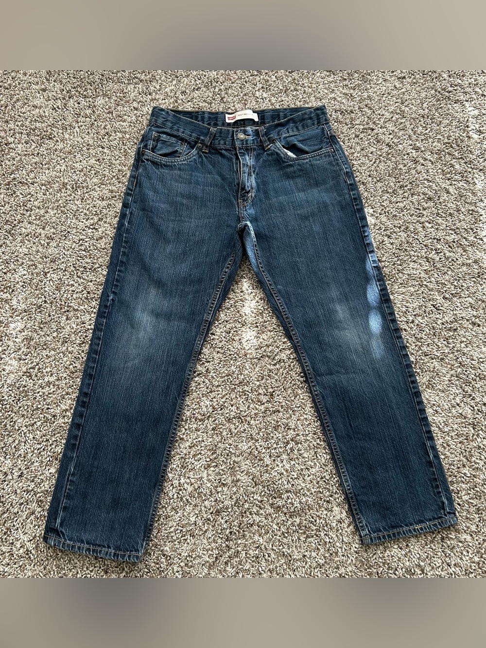 LEVIS 505 REGULAR Fit Jeans Boys 12 HUSKY Dark Wash Denim 100% Cotton